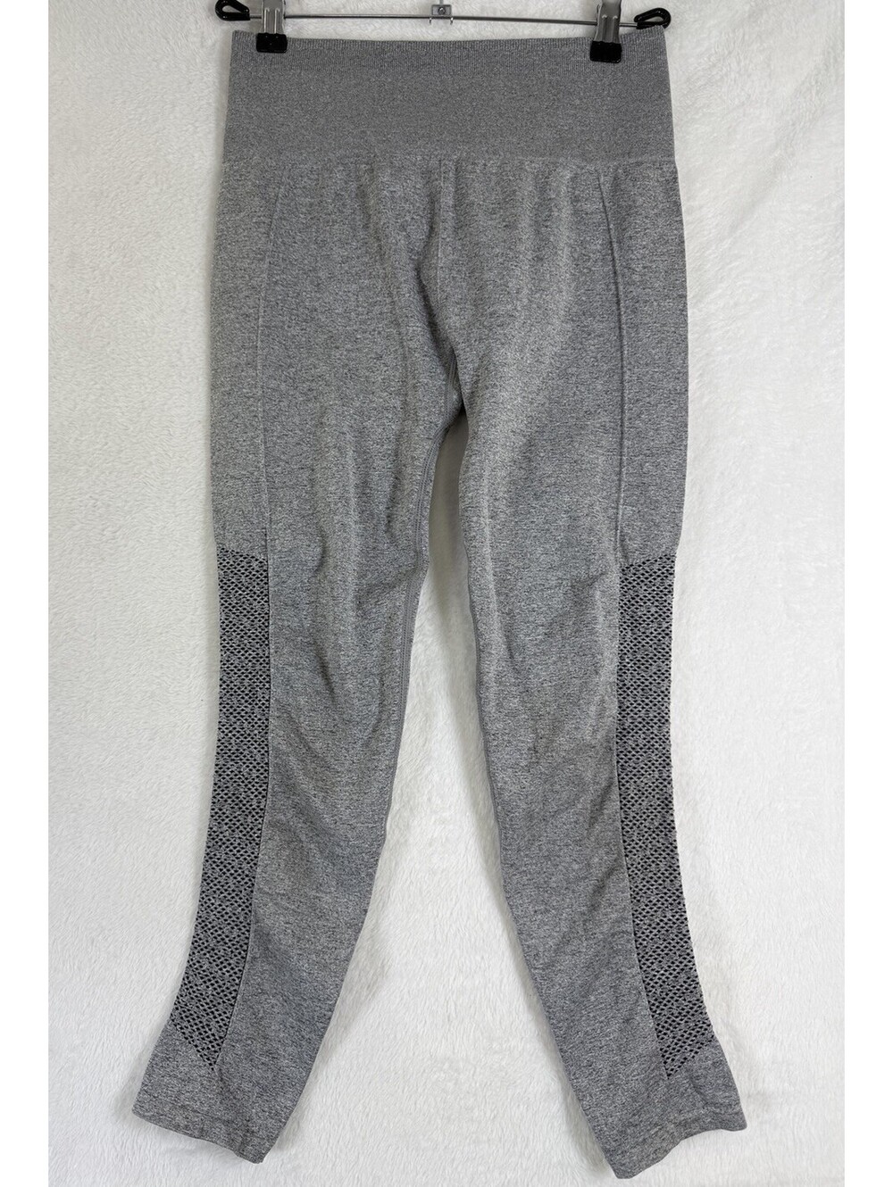 Fabletics Leggings Medium 7/8 Gray High Waisted Seamless Workout Gym Womens